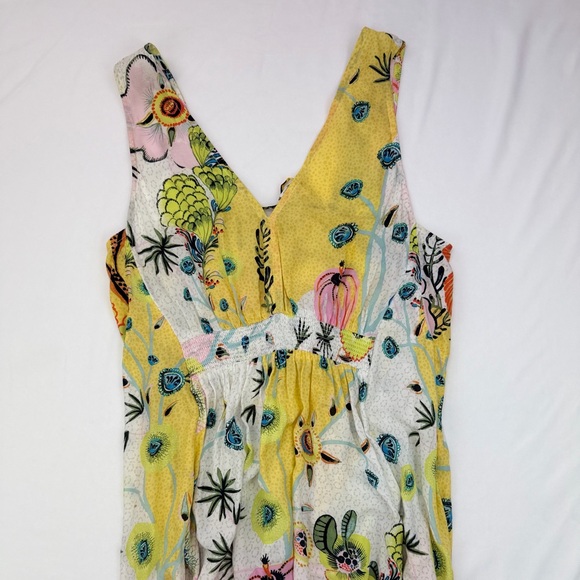 Anthropology Margaux Floral Dress Pastel Floral Smocked Waist Lace Back Small - Picture 14 of 14